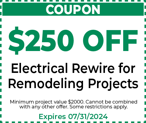 $250 Off Electrical Rewire Remodeling project