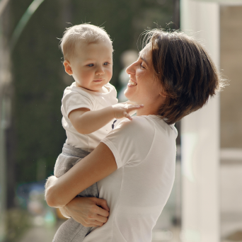 Safety and peace of mind Mother with child